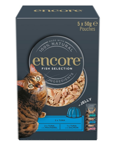 ENCORE Cat Fish Selection in Jelly mix arome pește în jeleu 5×50 g