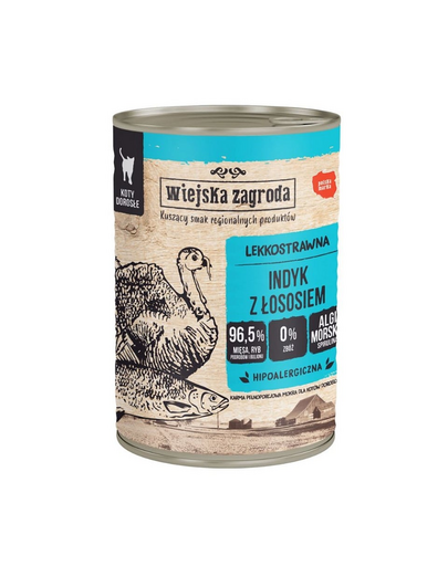 Indyk z łososiem mokra karma dla kotów 400 g