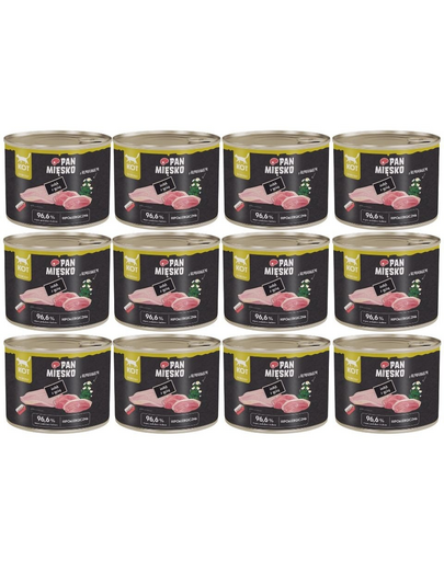 PAN MIĘSKO Hrană umedă pentru pisici cu curcan și gâscă 12x200 g