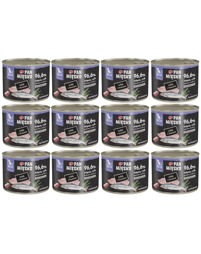 Pan Mięsko Hrană umedă pentru pisoi cu curcan și somon 12x200 g