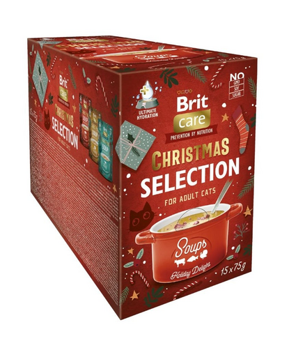 BRIT Care Cat Christmas Soup Multipack 15x75g set supe festive pisici