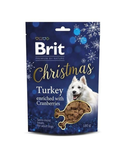 BRIT Premium By Nature Dog Christmas Semi-moist Snack Turkey 180g recompensă semi-moale pentru câini