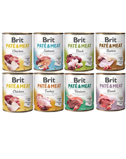 BRIT Pate&Meat Mix arome 8x800 g hrana caini, pate