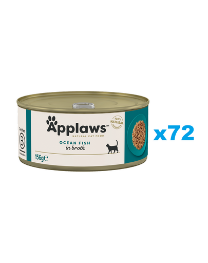 APPLAWS Cat Adult Ocean Fish in Broth 72x156 g hrana pisica in supa, peste oceanic