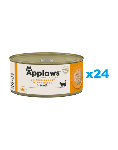 APPLAWS Cat Adult Chicken Breast with Cheese in Broth pierś z kurczaka z serem w bulionie 24x156 g