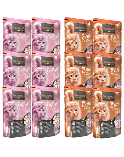 LEONARDO Finest Selection hrana pisici mix arome 12x85 g rata cu branza si pasari de curte cu oua