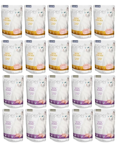 PIPER Animals Cat Sterilised Mix smaków saszetka 20x100 g dla kota po sterylizacji