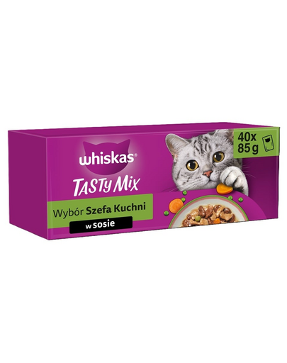 WHISKAS Adult Tasty Mix în sos 40x85 g hrană umedă pisici adulte