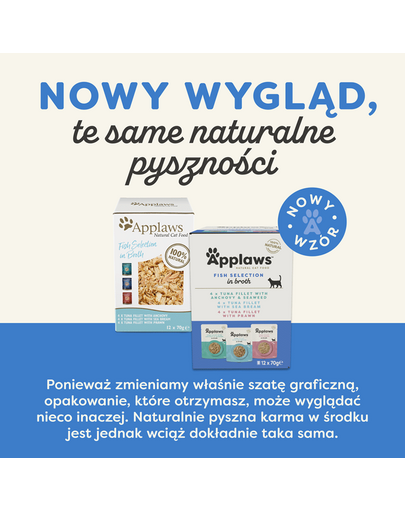 APPLAWS Cat Pouch Multipack 12 x 70 g Fish Selection mokra karma dla kota z rybą