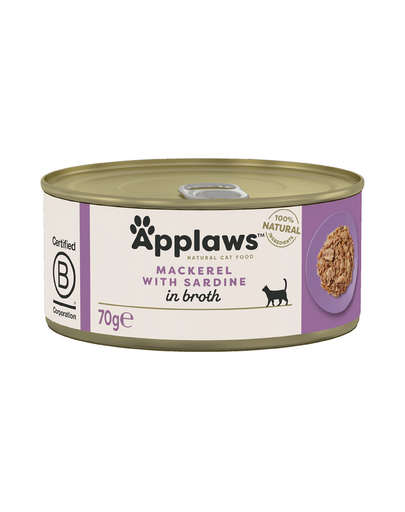 APPLAWS Cat Adult Mackerel with Sardine in Broth makrela i sardynka w bulionie 70 g