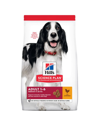 HILL'S Science Plan Adult Medium breed 14 kg + recompense GRATIS