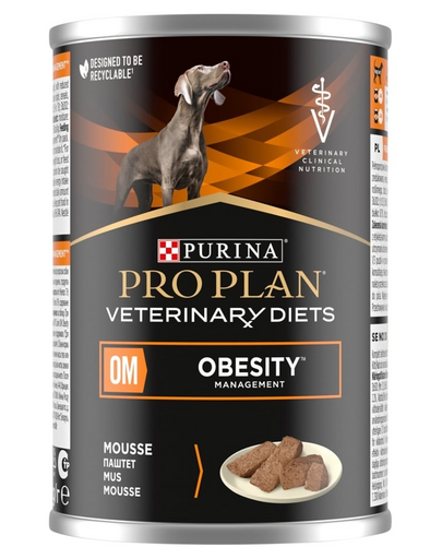 PURINA PRO PLAN Veterinary Diets Canine OM Obesity Management Mousse 400 g hrană câini