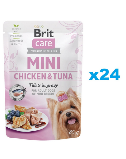Care Mini Pouch Kurczak i Tuńczyk 24x85g mokra karma dla psów ras małych