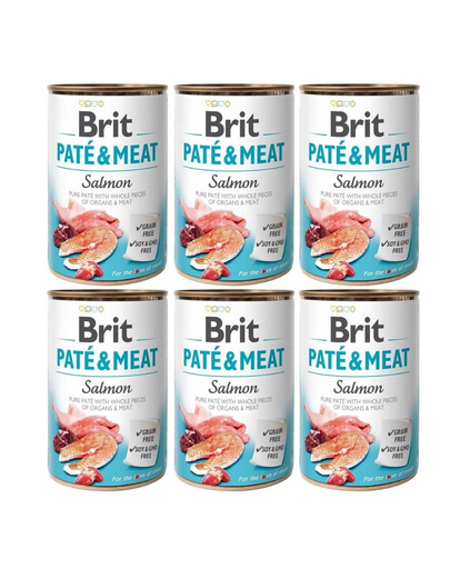 BRIT Pate&Meat salmon 6x400 g pasztet z łososiem dla psa