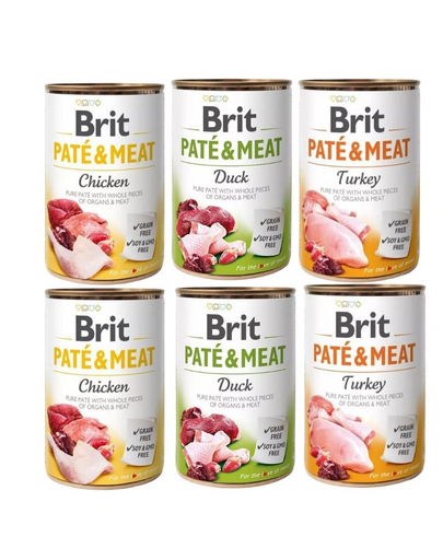 BRIT Pate&Meat Mix smaków z drobiem 6x400 g pasztet dla psów