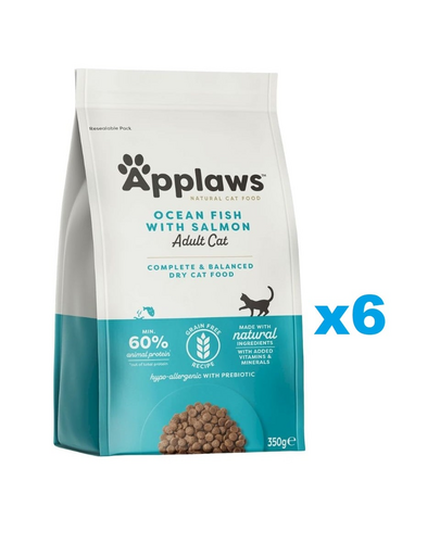 APPLAWS Adult Ocean fish and Salmon 2,1 kg (6x350 g) peste oceanic cu somon pentru pisici adulte