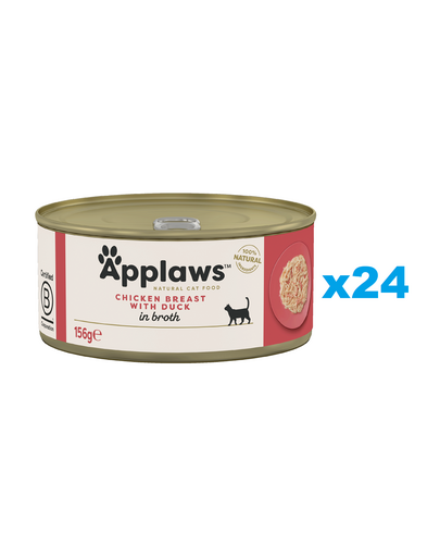 APPLAWS Cat Adult Chicken Breast with Duck in Broth pierś z kurczaka z kaczką w bulionie 24x156g