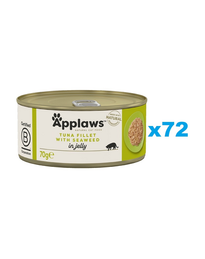 APPLAWS Cat Adult Tuna with Seaweed in Jelly tuńczyk z wodorostami w galarecie 72x70 g