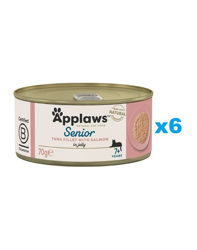 APPLAWS Cat Senior Tuna with Salmon in Jelly Conserve pisica senior, cu ton si somon in aspic 6x70g