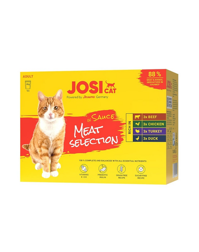 JOSERA JosiCat Multipack Meat Selection in Sauce 12x85 g mix arome în sos pentru pisici