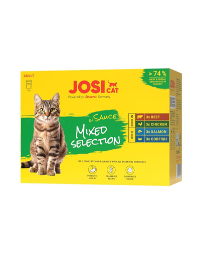 JOSERA JosiCat Multipack Mixed Selection in Sauce 12x85 g mix arome carne și pește în sos pentru pisici