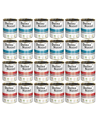 DOLINA NOTECI Mix vită și păstrăv hrană câini Premium 24x800g