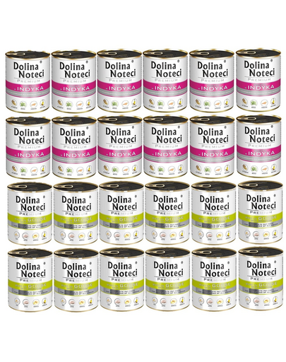 DOLINA NOTECI Mix pentru câini Premium 24x800g curcan și gâscă cu cartofi
