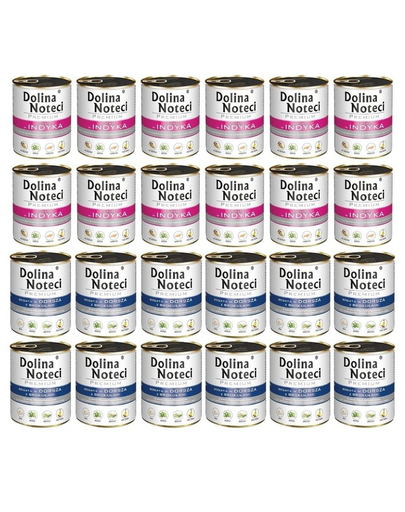 DOLINA NOTECI Mix hrană câini Premium 24x800g cod cu broccoli și curcan