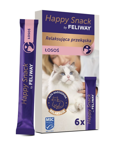 FELIWAY Happy Snack somon 6x15 g gustare cremoasă antistres pisici