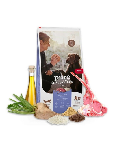 Hrană câini sensibili miel orez MERA Pure Sensitive Adult 4 kg digestie ușoară