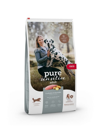 Hrană uscată câini sensibili MERA Pure Sensitive Adult 12,5 kg curcan cartofi