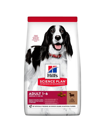 HILL'S Science Plan Canine Adult Medium Lamb &amp; Rice 18 kg + 3 conserve GRATIS