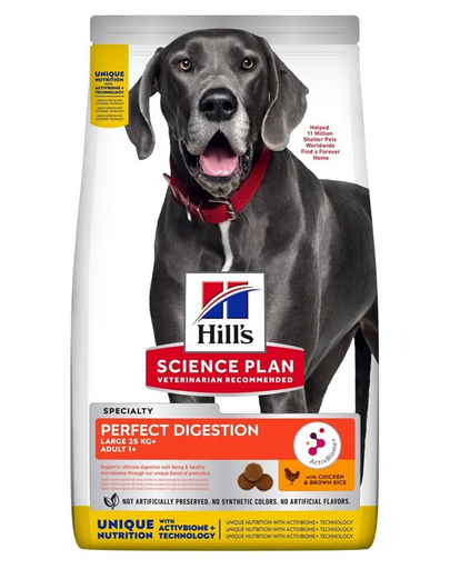 HILL'S Science Plan Canine Adult Large Perfect Digestion Chicken and Brown Rice 14kg + 3 conserve GRATIS