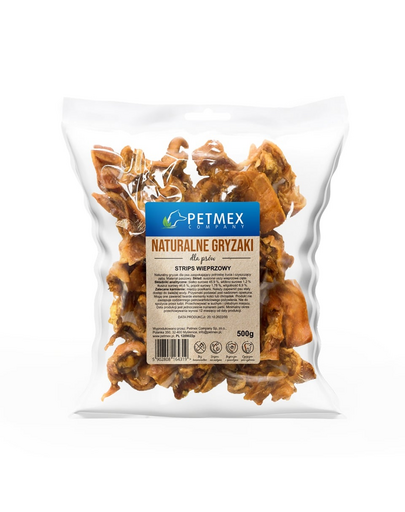 Strips porc câini recompense naturale pentru ros PETMEX 500 g