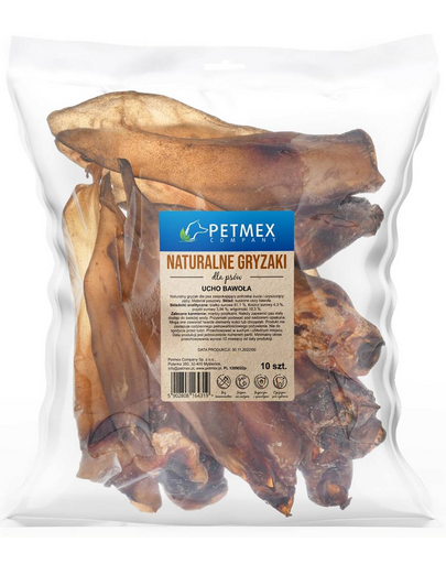 Ureche de bivol câini pentru curățarea dinților prin ros PETMEX 10 buc