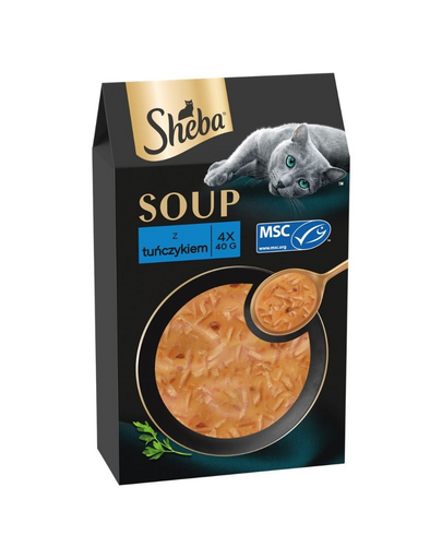 SHEBA Soup cu ton 4x40 g supă pentru pisici