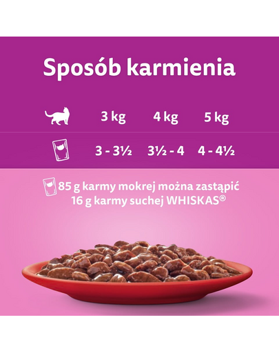 Klasyczne Posiłki mokra karma pełnoporcjowa dla dorosłych kotów w sosie 40x85 g