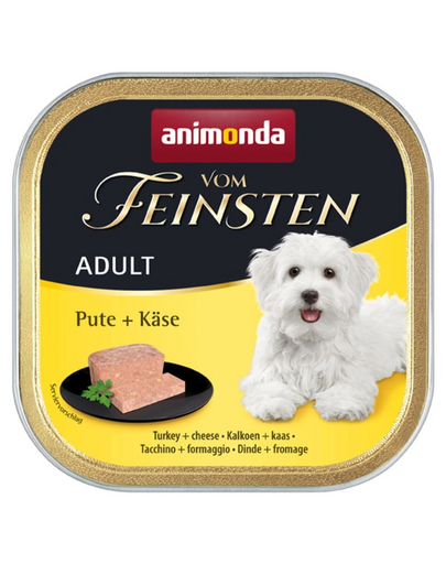 ANIMONDA Vom Feinsten Adult hrană umedă tip pate pentru câini cu curcan și brânză 150 g