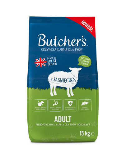 Hrană câini adulți miel Butcher’s Adult sac 15 kg
