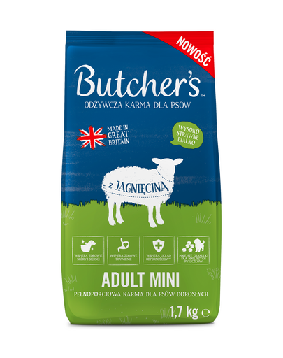 Hrană câini talie mică cu miel Butcher’s Mini Adult 1,7 kg