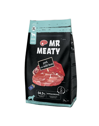 Hrană uscată câini talie mare porc și mistreț XL MR MEATY 3kg