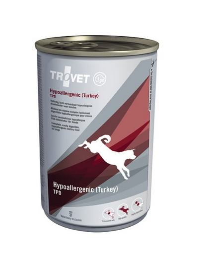 TROVET Hypoallergenic TPD 400 g hrană hipoalergenică pentru câini, curcan și cartof
