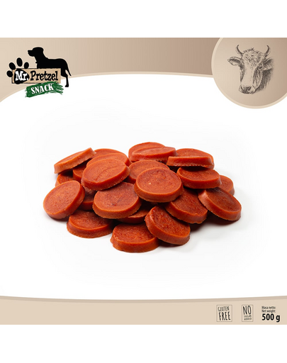 Recompense câini rondele vită MR. PRETZEL 500g