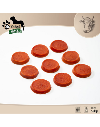 Recompense câini rondele vită MR. PRETZEL 500g