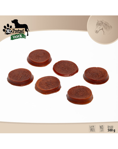 Recompense câini rondele carne de cal MR. PRETZEL 500g
