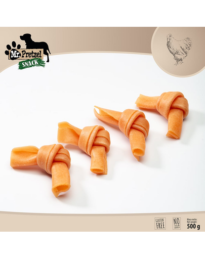 Recompense câini moi cu pui pentru antrenament rapid MR. PRETZEL 500g