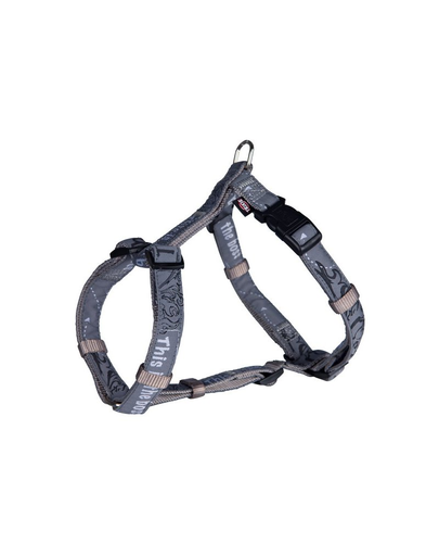 TRIXIE Ham "Modern art this is The boss harness" L - XL 75-100 cm / 25 mm gri