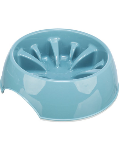 TRIXIE Slow Feeding, bol de plastic pentru hranire lenta pentru caine sau pisica, 1.4L