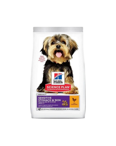 HILL'S Science Plan Adult Small & Mini Sensitive Stomach & Skin cu pui 6 kg pentru câini