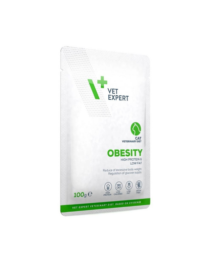 VET EXPERT Veterinary Diet Cat Obesity 100 g hrană umedă pentru pisici, destinată reducerii excesului de greutate corporală